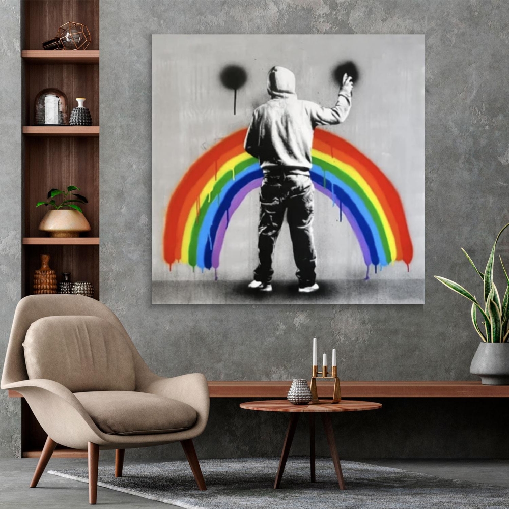 

Картина на холсте Урбан Арт Rainbow Drip Graffiti 80х80 см.