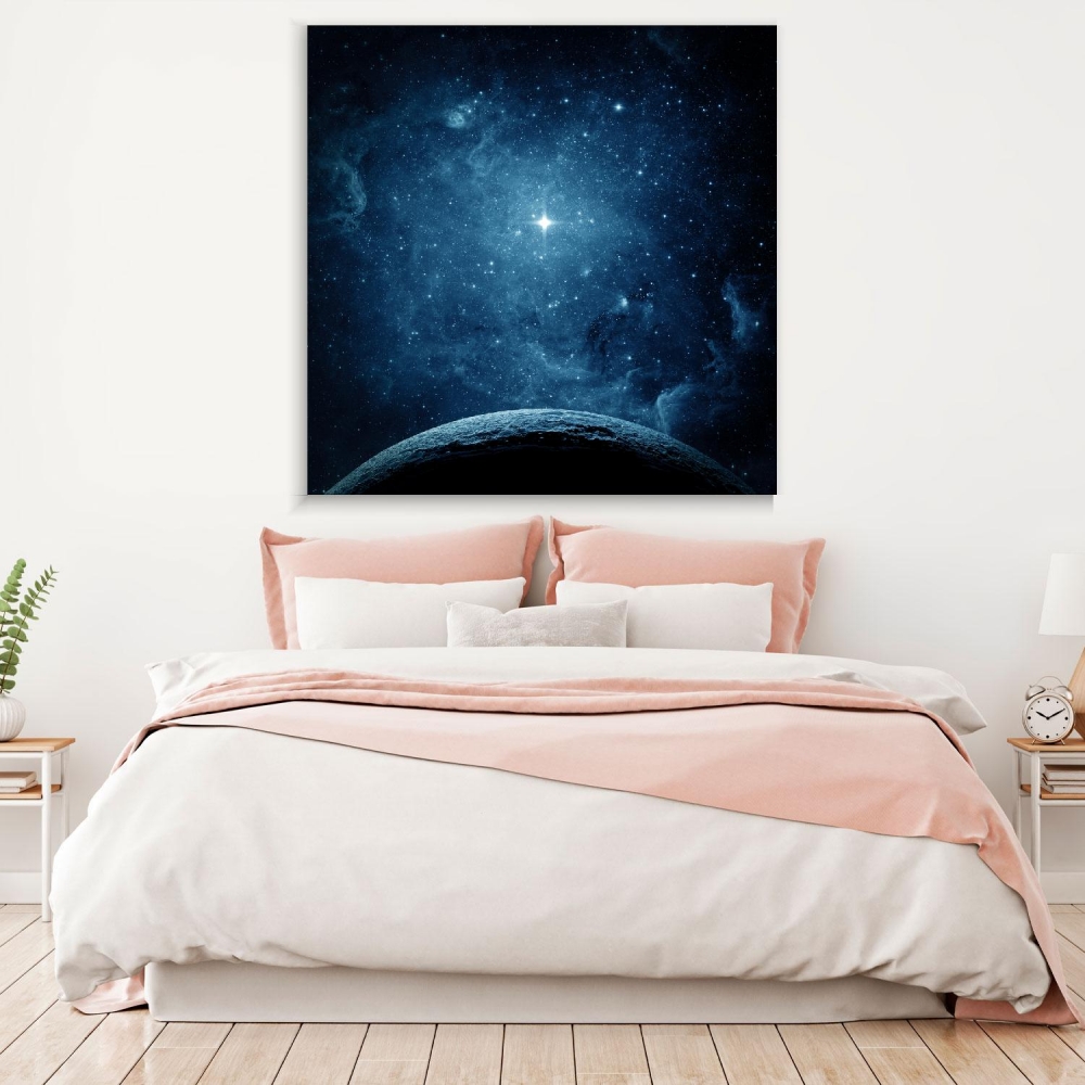 

Картина на холсте Космос Blue Planet And Galaxy 110х150 см.