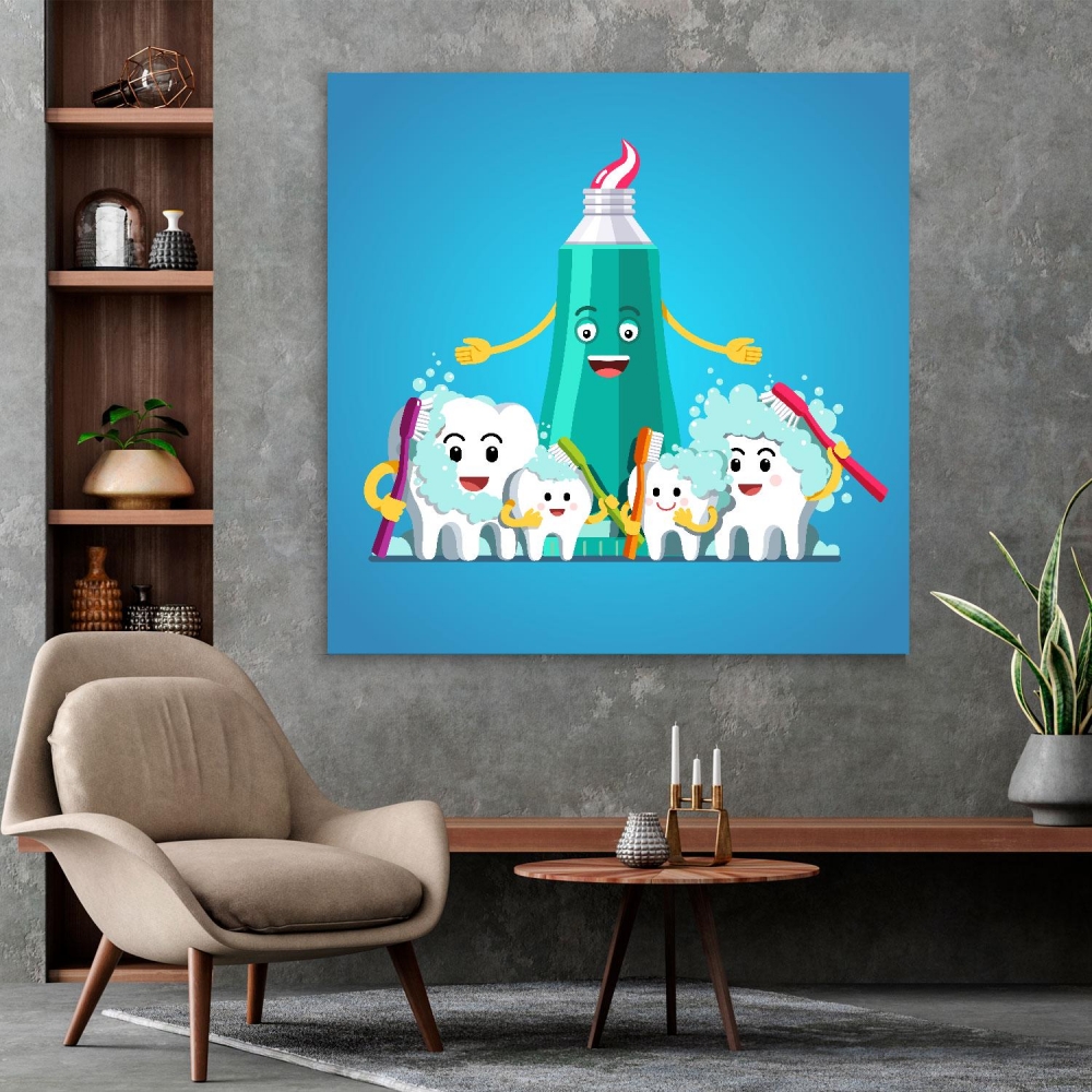 

Картина на холсте Стоматология Happy Family Of Teeth 50х65 см.
