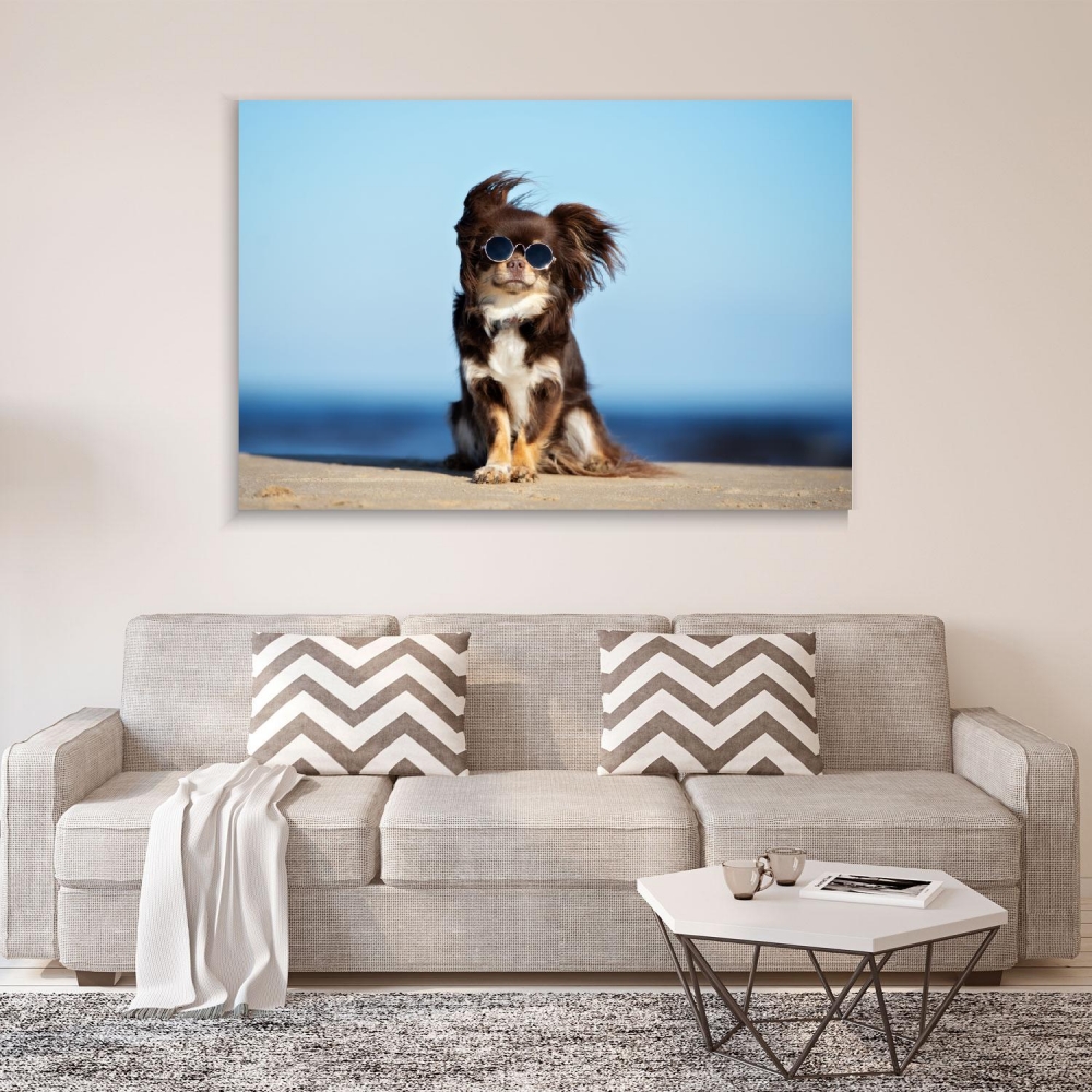 

Картина на холсте Животные Dog Posing With Glasses 90х120 см.
