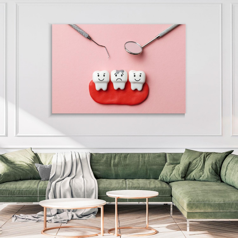 

Картина на холсте Стоматология Sad Tooth With Caries 90х120 см.