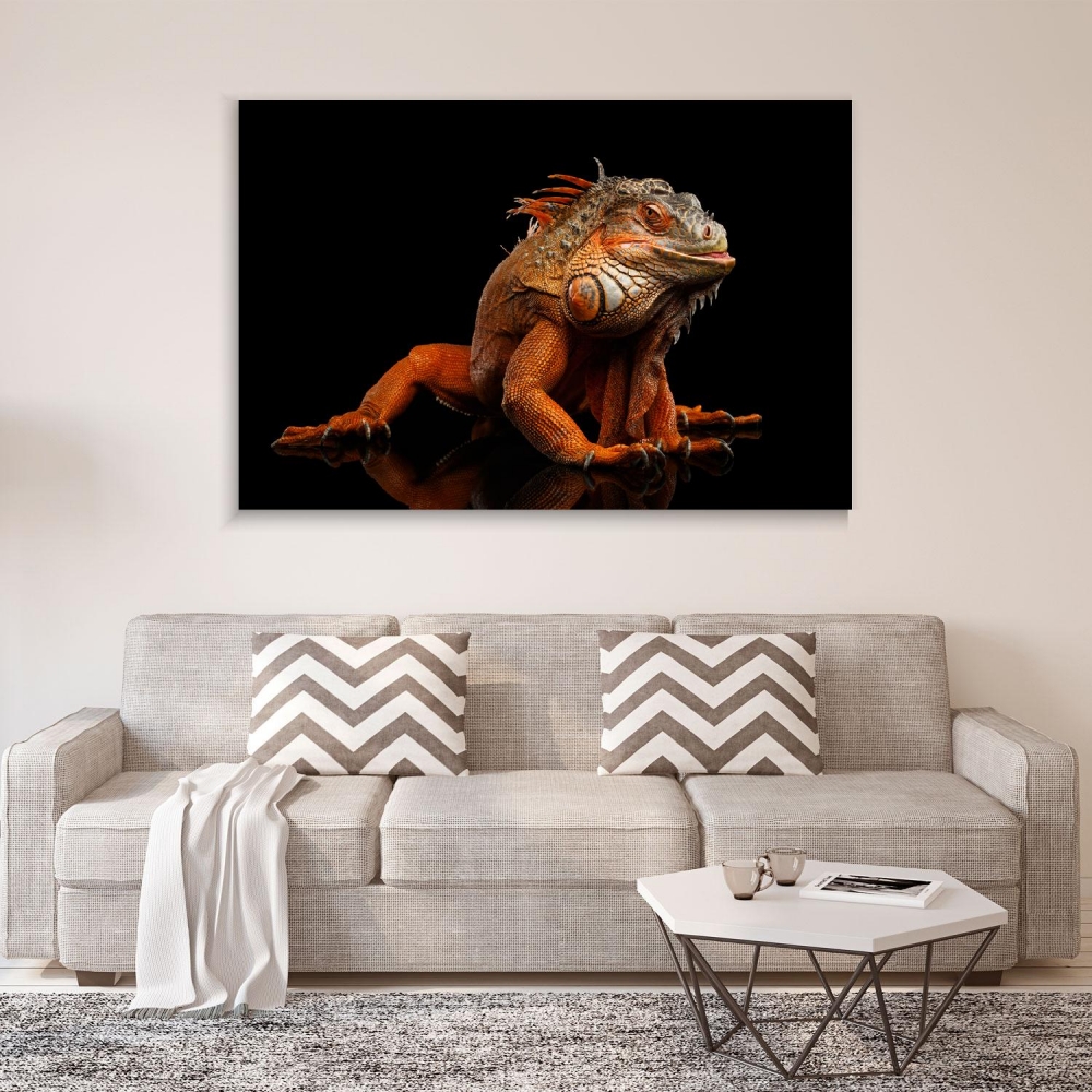 

Картина на холсте Животные Orange Iguana 50х65 см.