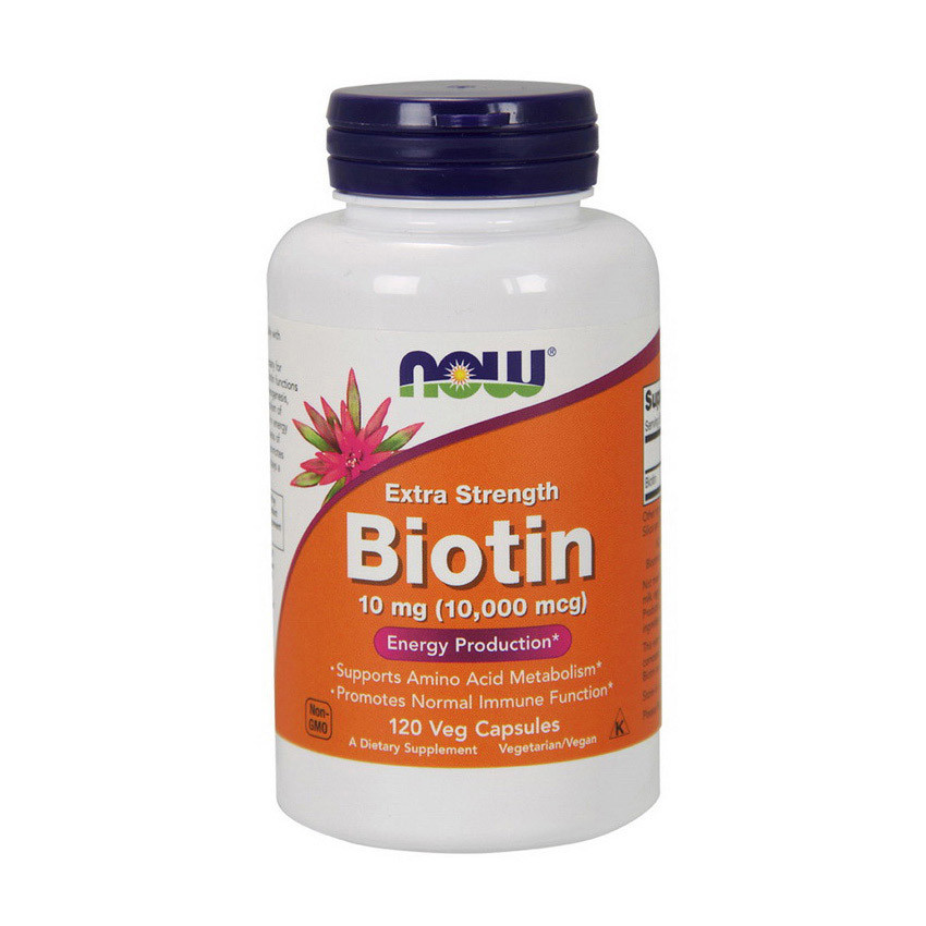 

Биотин (витамин B7) Нау Фудс / Now Foods Biotin 10,000 mcg 120 veg caps / вег капсул