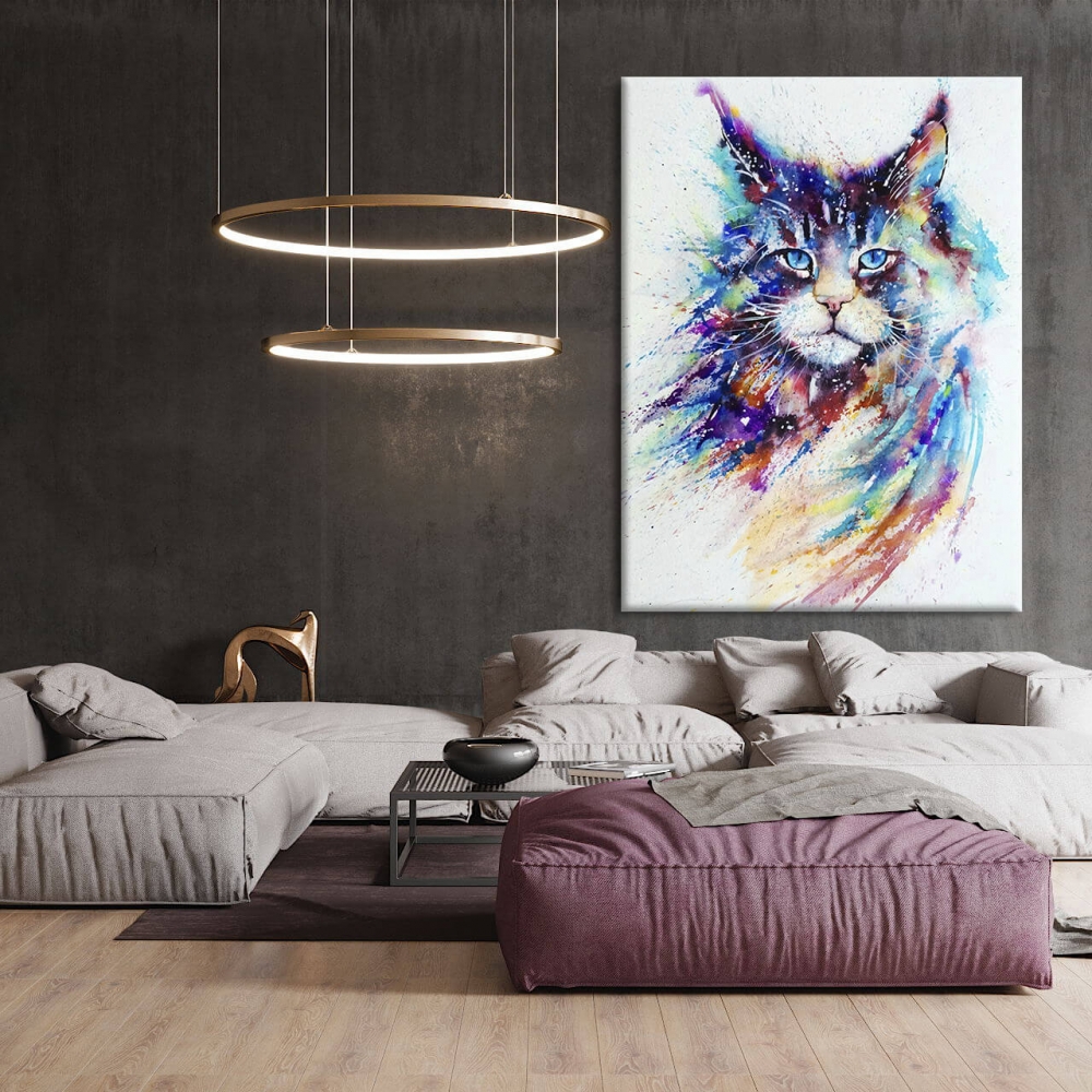 

Картина на холсте Животные Watercolor maine coon 110х150 см.