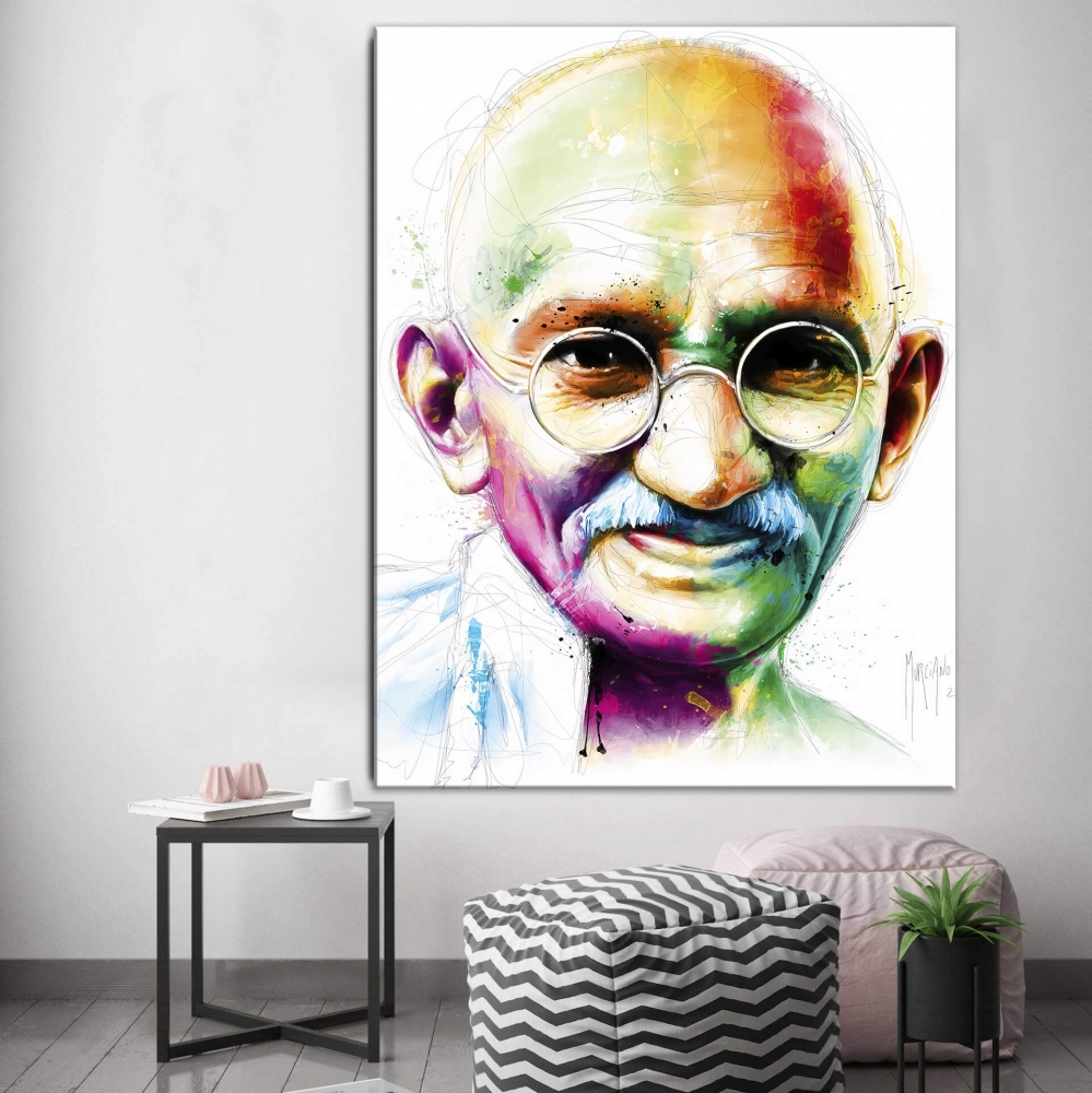 

Картина на холсте Личности Gandhi 110х150 см.