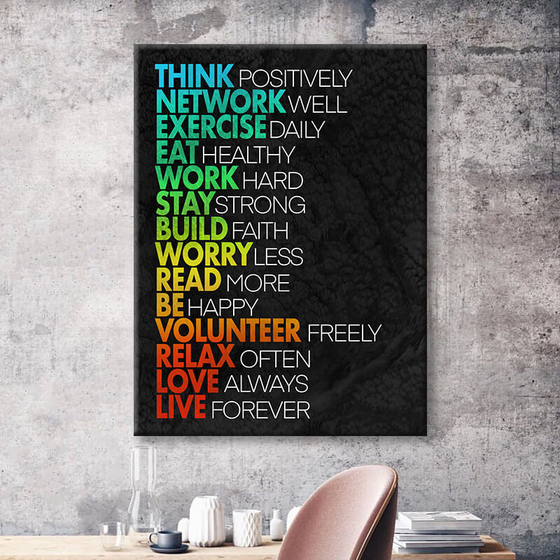 

Картина на холсте Мотивация Think Positively 110х150 см.