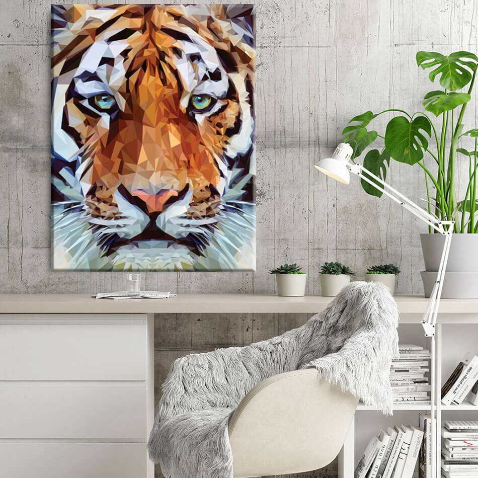 

Картина на холсте Животные Geometric Strong Tiger 110х150 см.