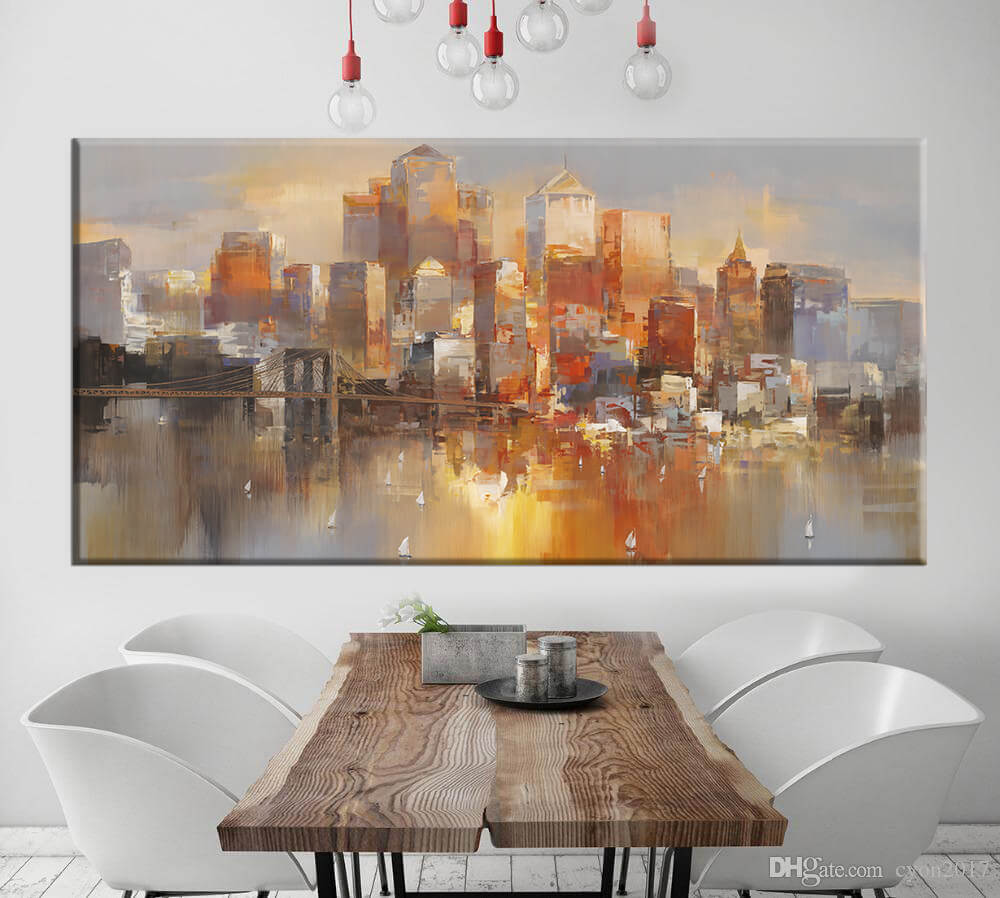 

Картина на холсте Абстракция Cityscape Sunset 90х180 см.