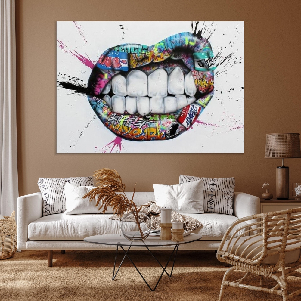 

Картина на холсте Урбан Арт Lips Graffiti 90х120 см.