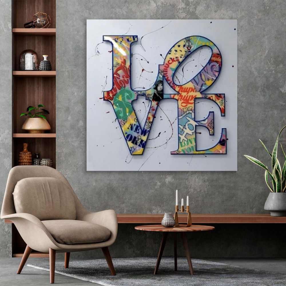 

Картина на холсте Урбан Арт Graffiti Love 80х80 см.