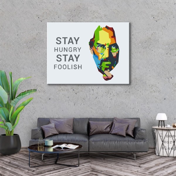 

Картина на холсте Личности Stay Hungry 110х150 см.