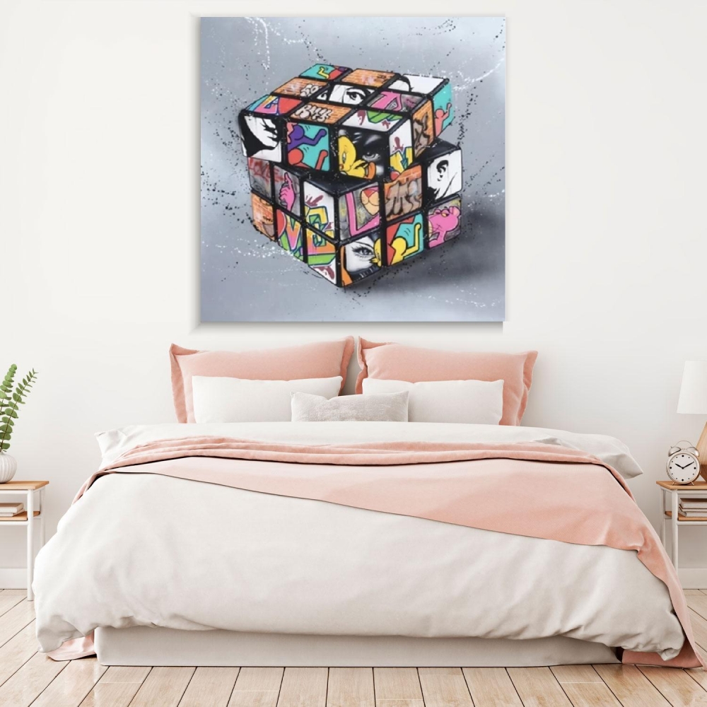 

Картина на холсте Урбан Арт Rubiks Cube Graffiti 70х70 см.
