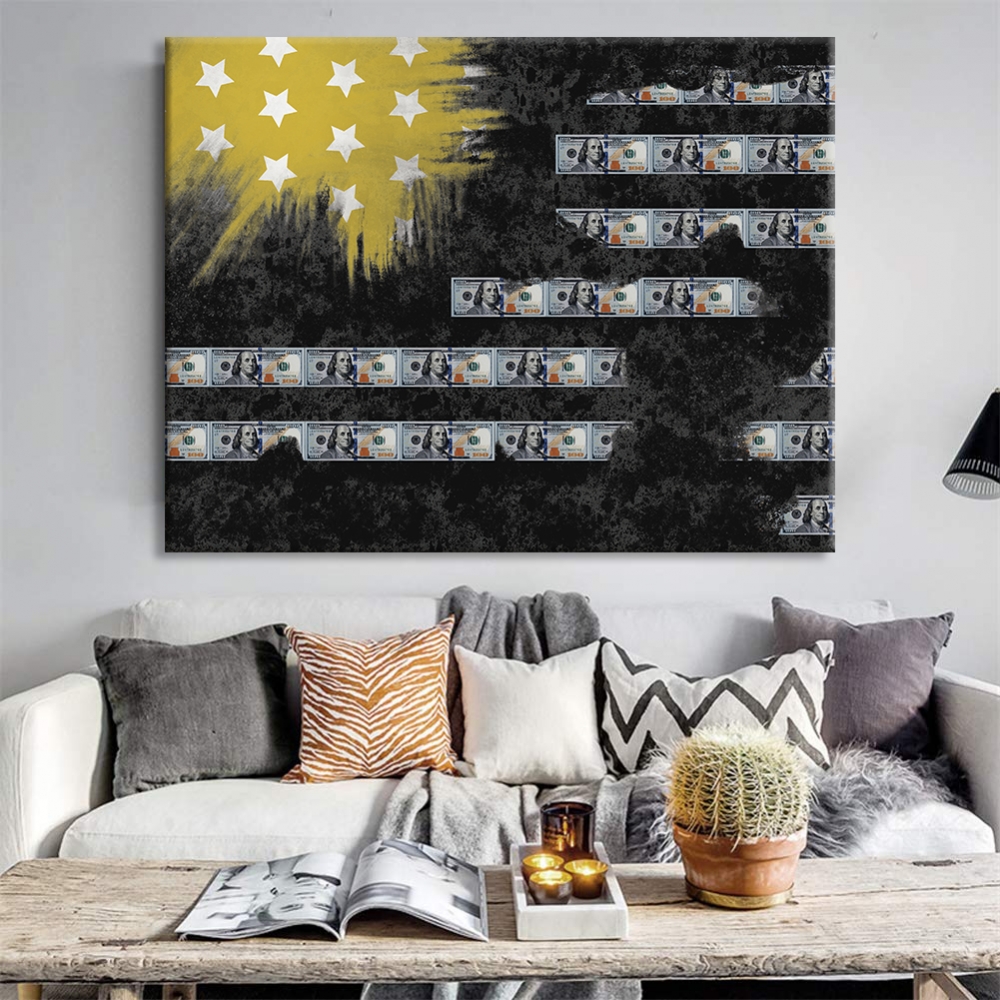 

Картина на холсте Деньги Money Flag 110х150 см.