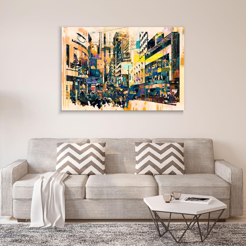 

Картина на холсте Абстракция Abstract art of cityscape 75х100 см.