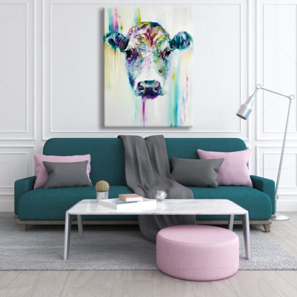

Картина на холсте Животные Cow Art 110х150 см.