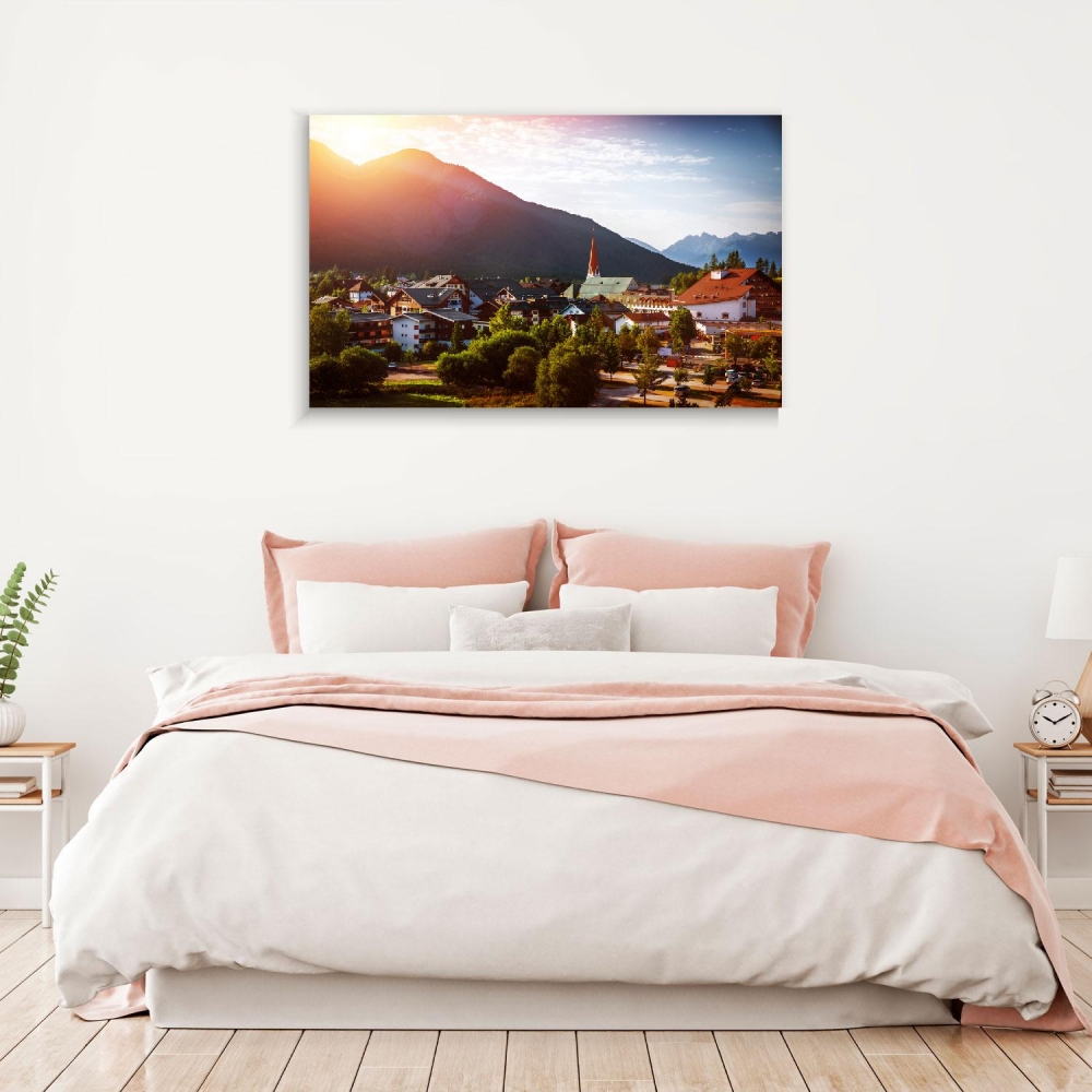 

Картина на холсте Природа Beautiful City Mountains 70х140 см.