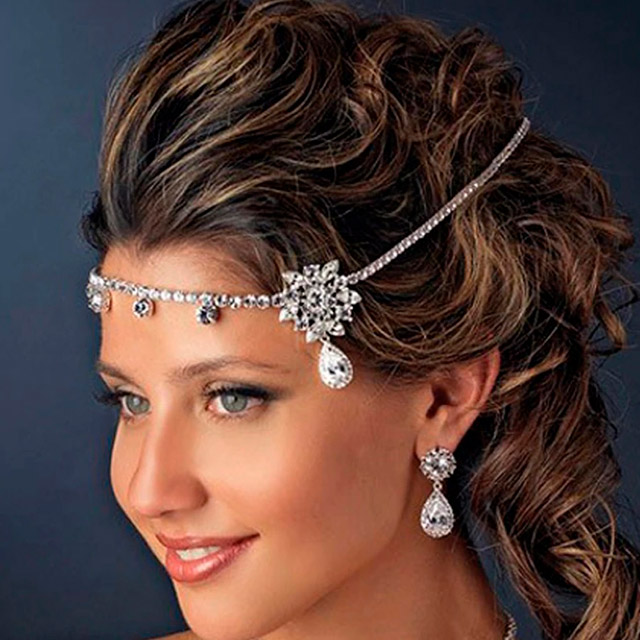 

Свадебная тика С кристаллами DiaDemaGrand Серебряный с белым камнем (121930-15-2)