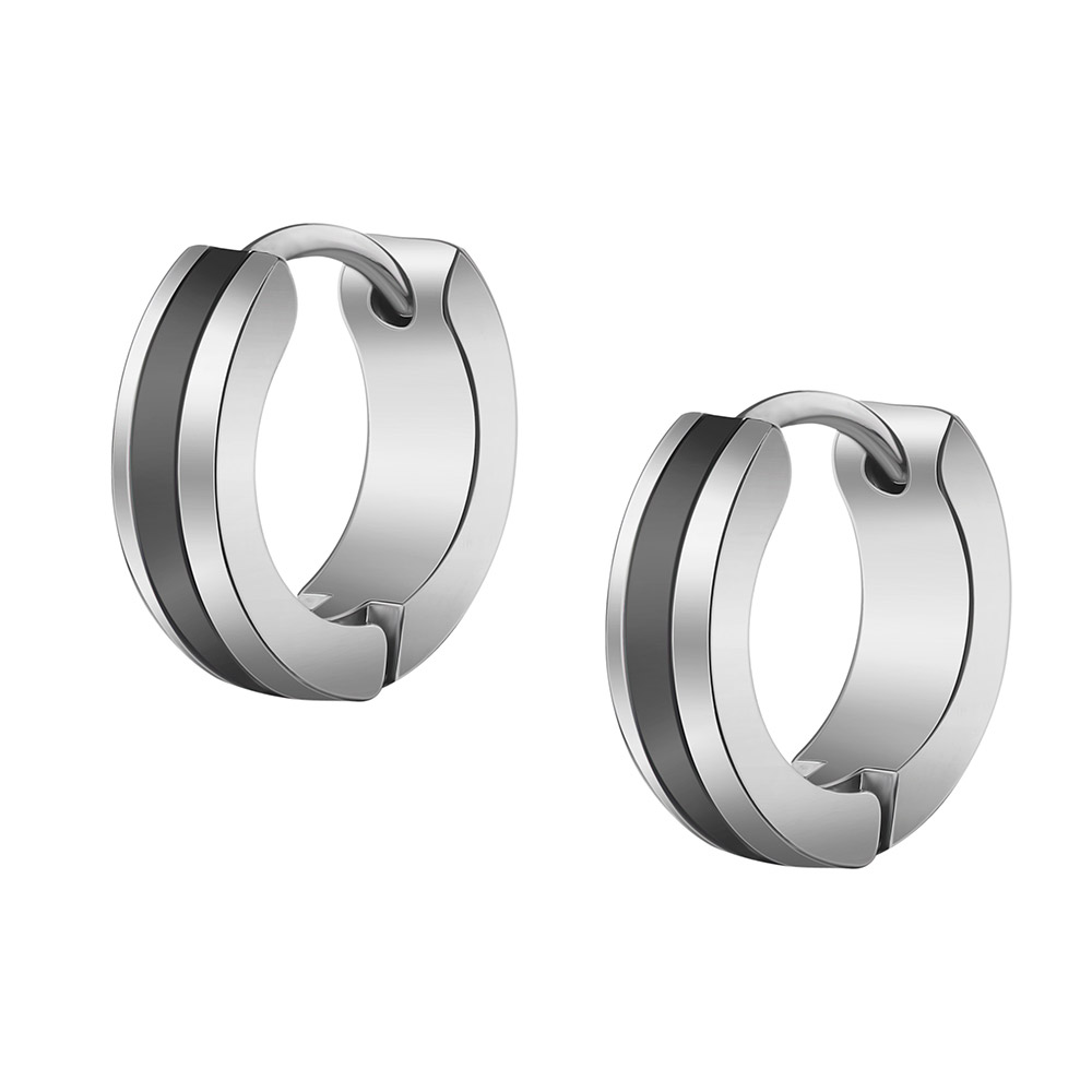 

Серьги-кольца Сглаженные края DiaDemaGrand Серебряный с черным (091921-15-19)