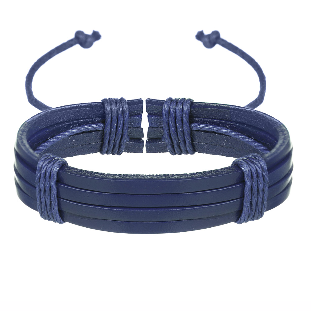 

Плетеный кожаный браслет Джонстон DiaDemaGrand Синий (101947-17)