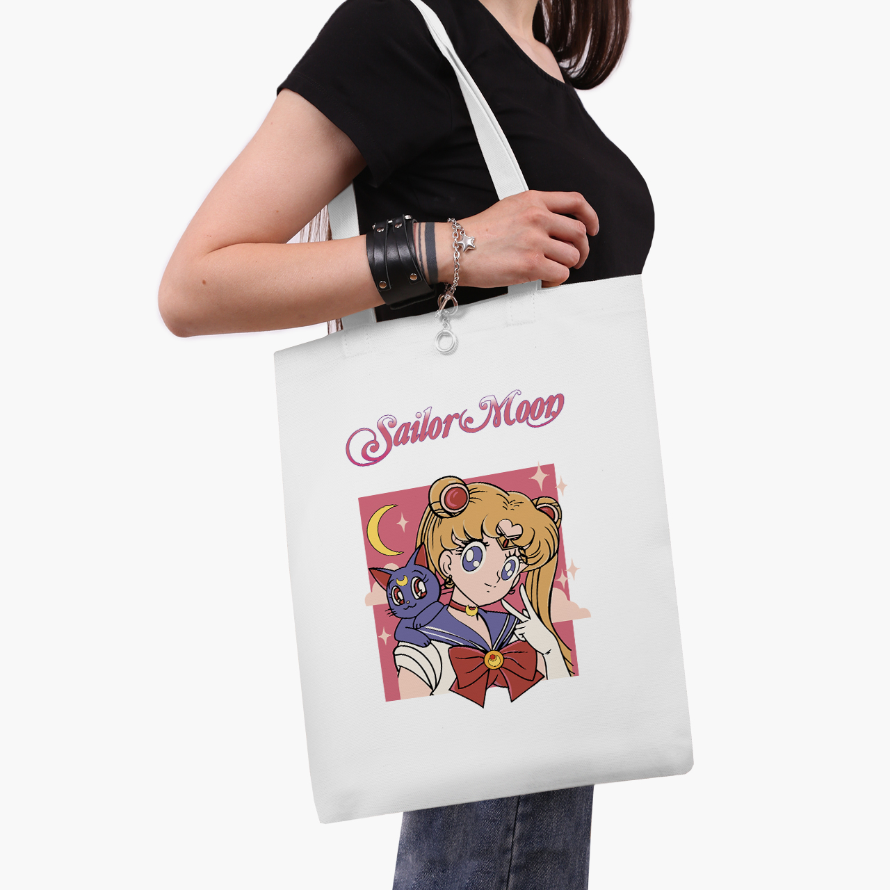 

Эко сумка шоппер Сейлор Мун (Sailor Moon) (9227-2659) 41x35 см Белый