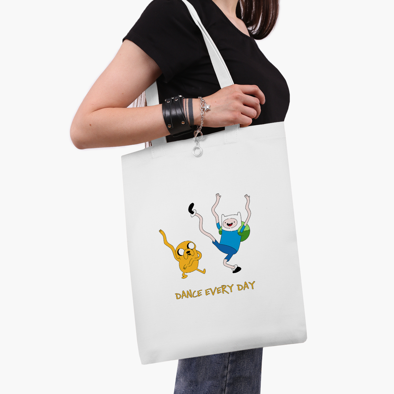 

Эко сумка шоппер Время Приключений Финн и Джейк пес (Adventure Time Finn & Jake the dog) (9227-1580) 41x35 см Белый