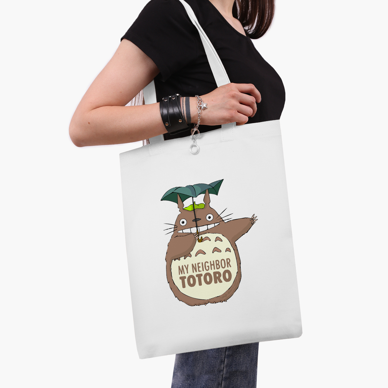 

Эко сумка шоппер Мой сосед Тоторо (My Neighbor Totoro) (9227-2656) 41x35 см Белый