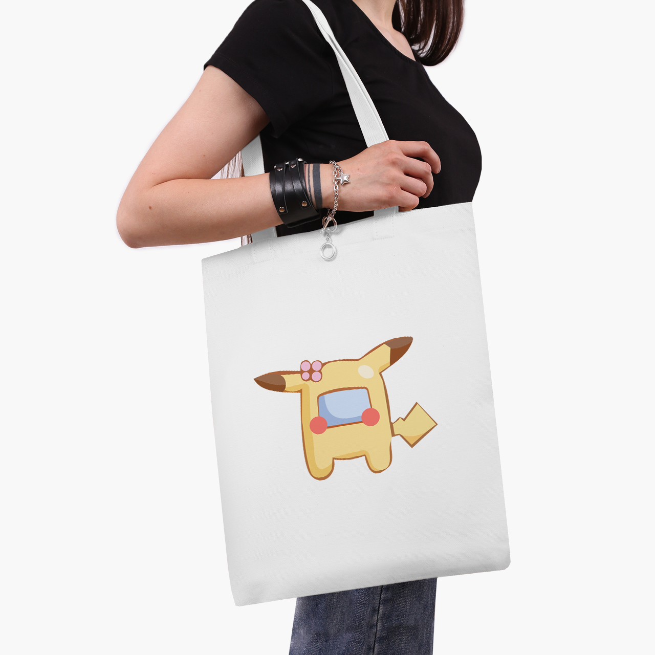 

Эко сумка шоппер Амонг Ас Покемон Пикачу (Among Us Pokemon Pikachu) (9227-2419) 41x35 см Белый
