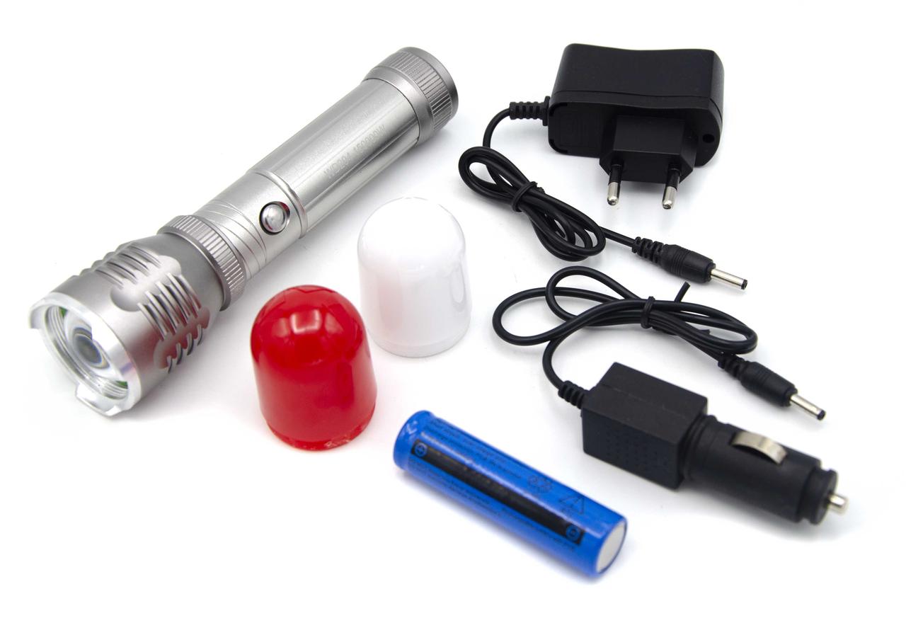 

Фонарь Police WD-294 Cree XM-L T6 Zoom 2 аварийные насадки (t2246)