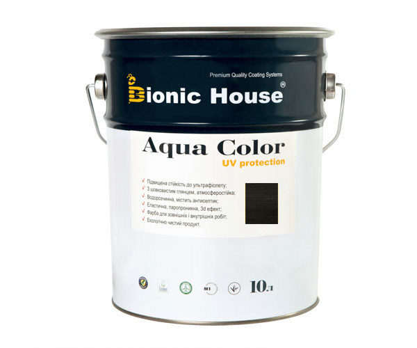 

Краска для дерева Bionic-House Aqua Color UV-protect 10л Черное дерево А120