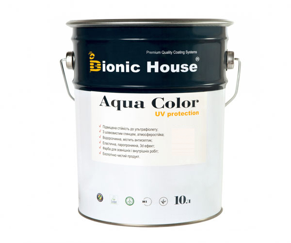 

Краска для дерева Bionic-House Aqua Color UV-protect 10л Белый А101