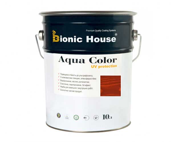 

Краска для дерева Bionic-House Aqua Color UV-protect 10л Тик