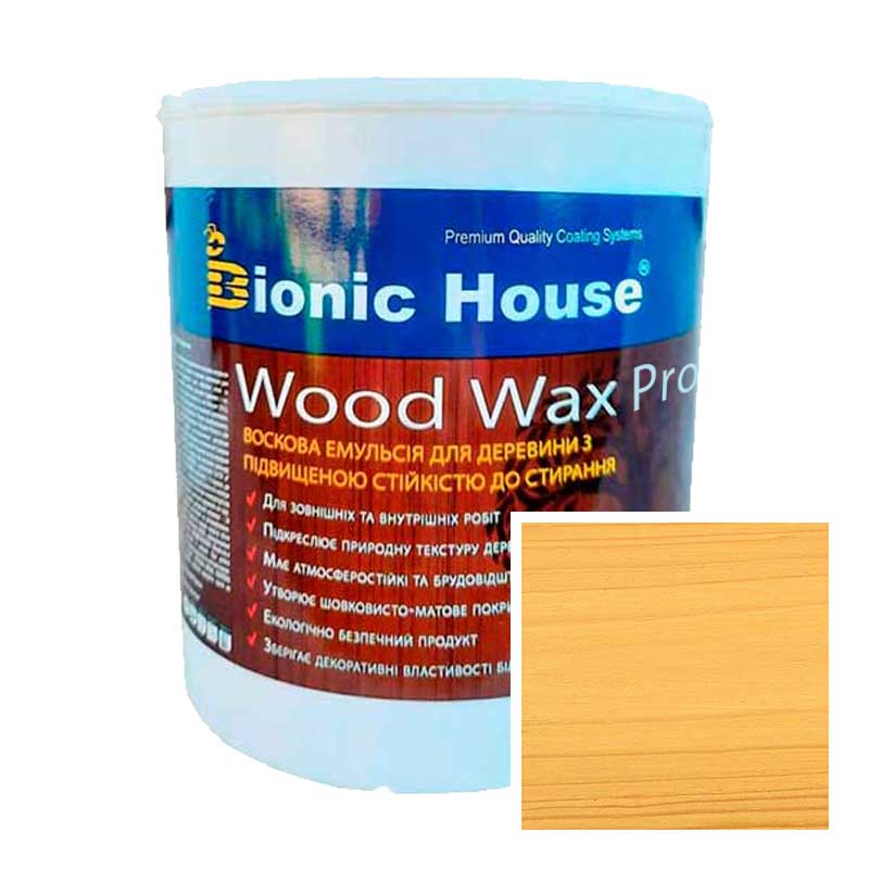 

Краска для дерева WOOD WAX PRO безцветная база Bionic-House 2,5л Светлый Дуб