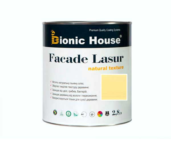 

Краска для дерева FACADE LASUR Bionic-House 2,8л Медовый