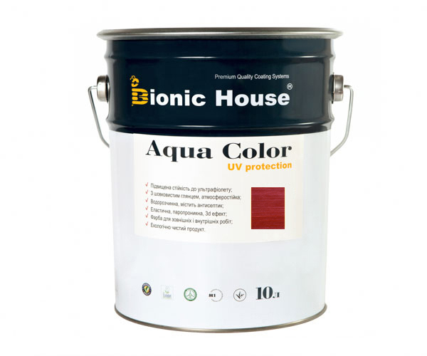 

Краска для дерева Bionic-House Aqua Color UV-protect 10л Вишня А108