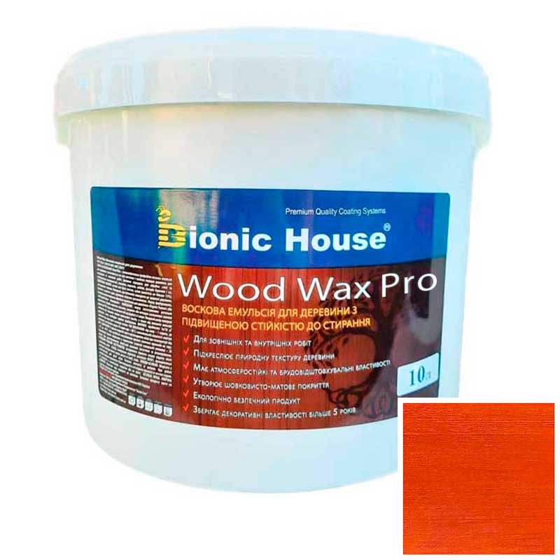 

Краска для дерева WOOD WAX PRO безцветная база Bionic-House 10л Махагон