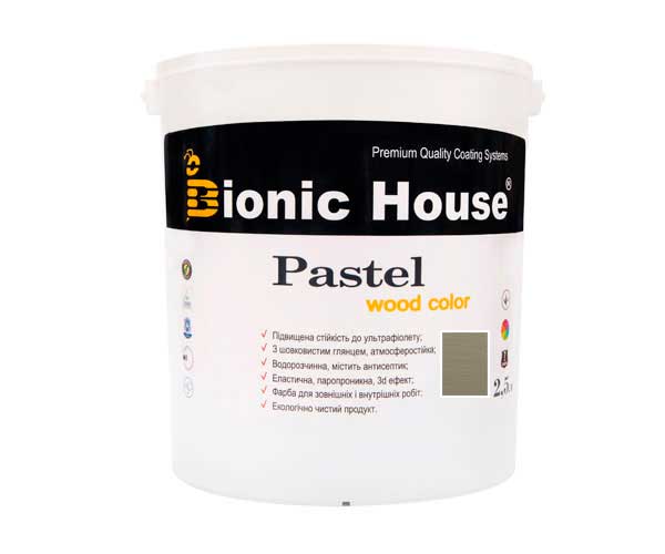 

Краска для дерева PASTEL Wood Color Bionic-House 2,5л Серый Сланец