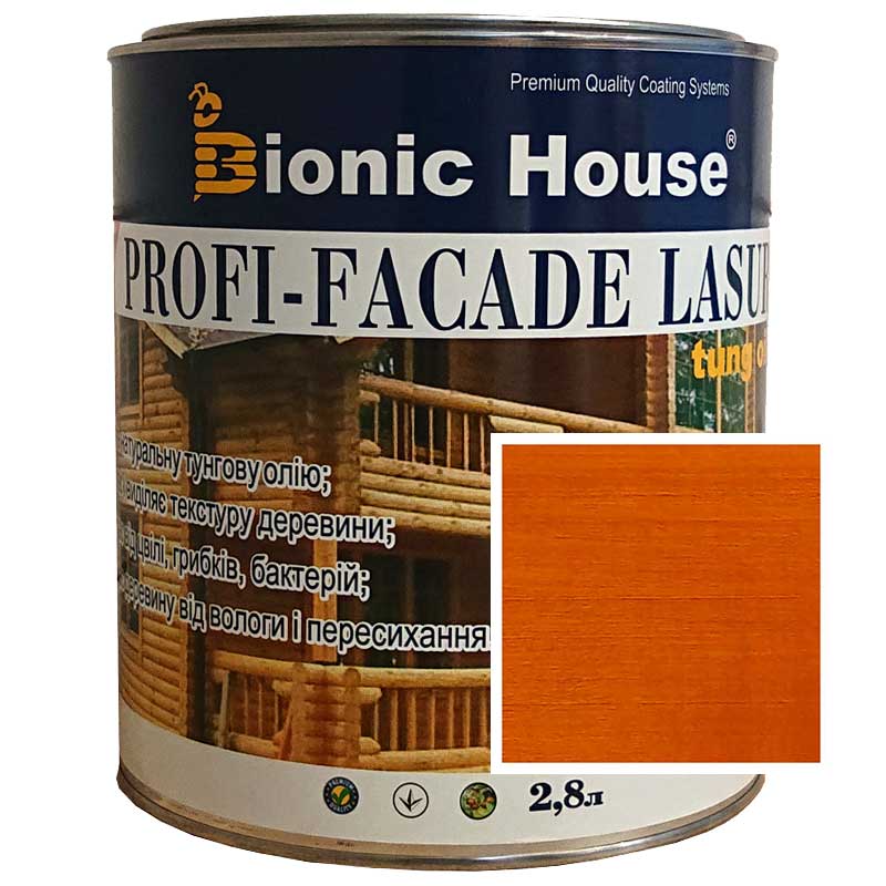 

Краска для дерева PROFI-FACADE LASUR tung oil 2,8л Янтарь