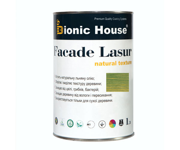 

Краска для дерева FACADE LASUR Bionic-House 1л Изумруд А114