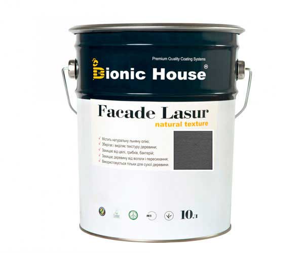 

Краска для дерева FACADE LASUR Bionic-House 10л Арт Грей