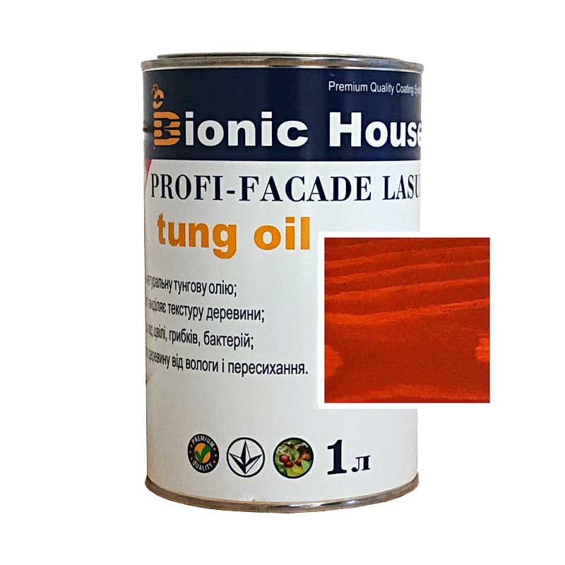 

Краска для дерева PROFI-FACADE LASUR tung oil 1л Тик