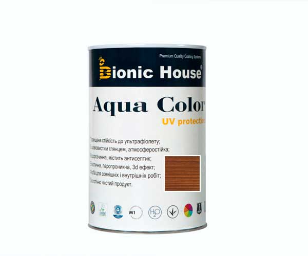 

Краска для дерева Bionic-House Aqua Color UV-protect 0,8л Коньяк