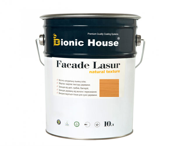

Краска для дерева FACADE LASUR Bionic-House 10л Дуб А105