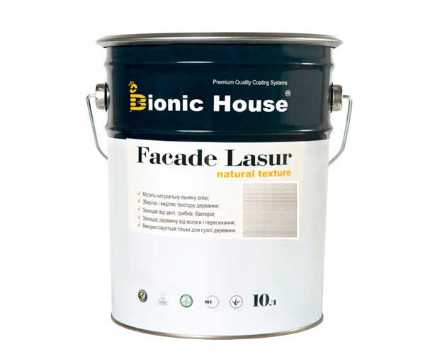 

Краска для дерева FACADE LASUR Bionic-House 10л Белый дуб