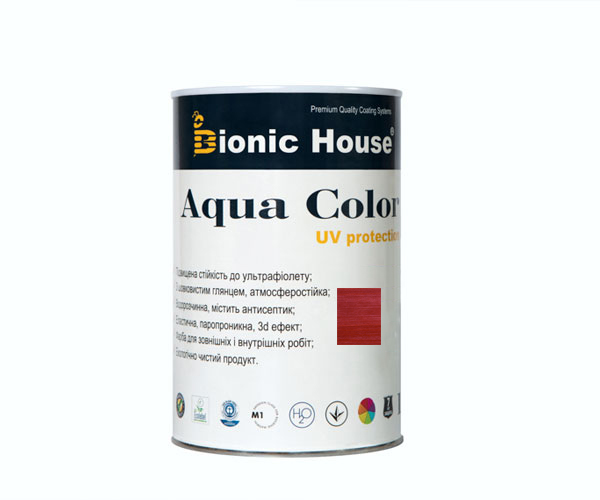 

Краска для дерева Bionic-House Aqua Color UV-protect 0,8л Вишня А108