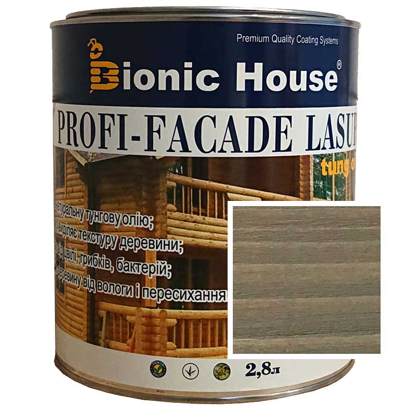 

Краска для дерева PROFI-FACADE LASUR tung oil 2,8л Ольха