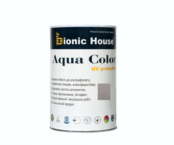 

Краска для дерева Bionic-House Aqua Color UV-protect 0,8л Пепел А117