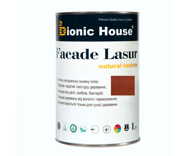 

Краска для дерева FACADE LASUR Bionic-House 1л Марсала