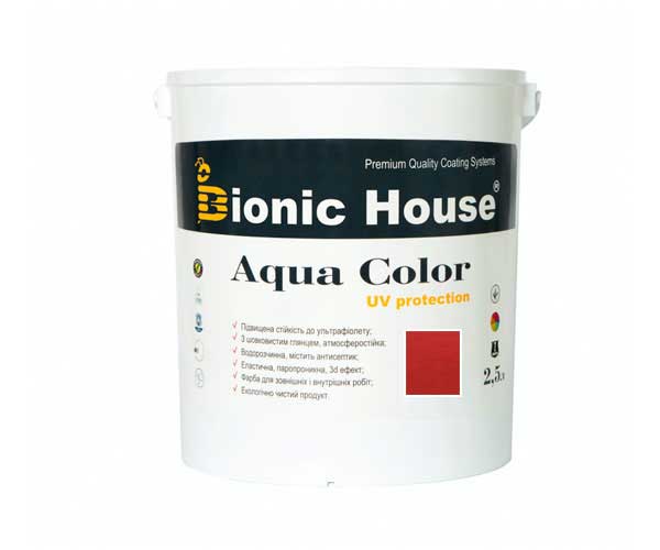 

Краска для дерева Bionic-House Aqua Color UV-protect 2,5л Барбарис