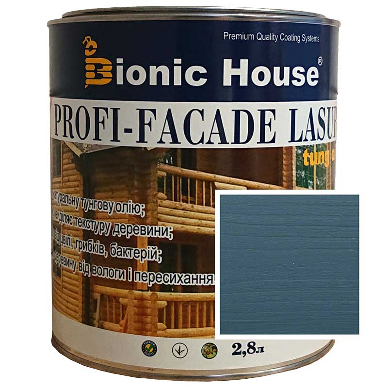 

Краска для дерева PROFI-FACADE LASUR tung oil 2,8л Крайола