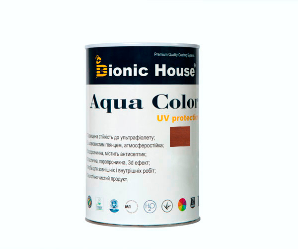 

Краска для дерева Bionic-House Aqua Color UV-protect 0,8л Марсала
